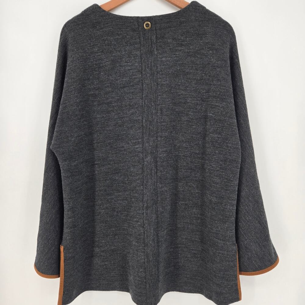 Soft Surroundings Wool‑Blend Pullover Tunic Sweater – Women’s L, Gray - Picture 2 of 15